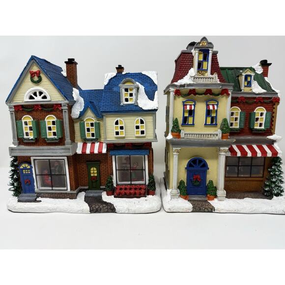 AldiLight Up Holiday Christmas Village Houses Set of 2 - Picture 1 of 10